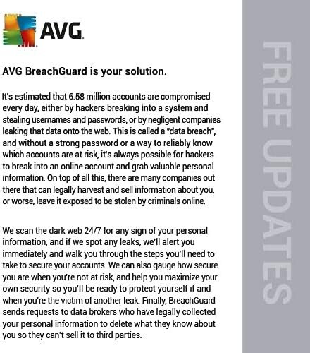 AVG BreachGuard 2021 | Online Privacy and Security | 1 PC, 1 Year [Download]